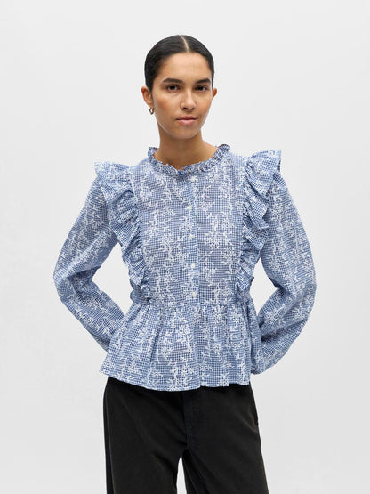 Objciara L/s Re Frill Top 143 Blå