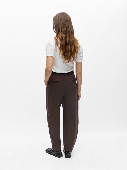 Objlisa Hw Ankle Barrel Pant Noos Brun