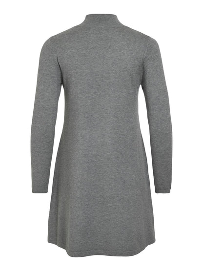 VICOMFY A-LINE ROLLNECK KNIT DRESS/SU/PB Grå