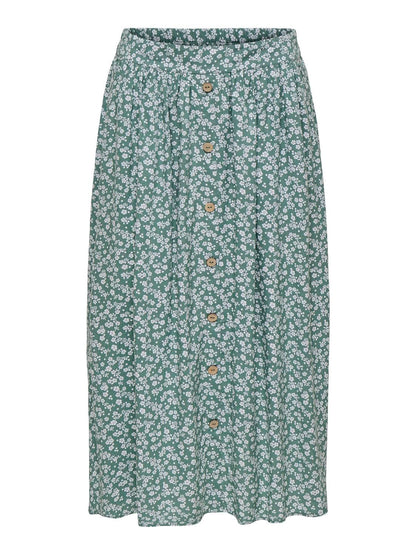 Onlmilano Aop Life Long Skirt Wvn Noos Grønn