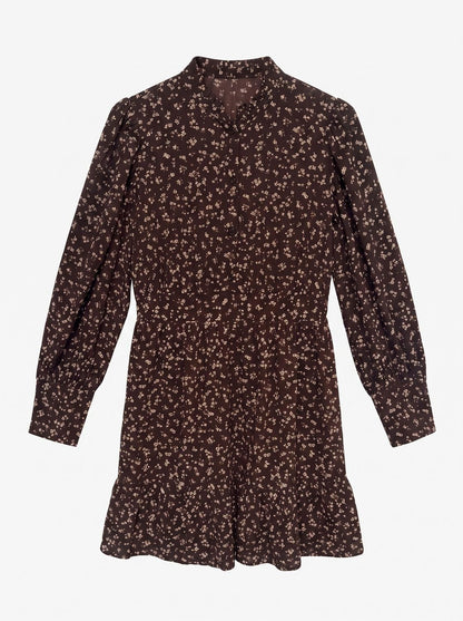 Awnoelle Ls High Neck Short Dress Brun