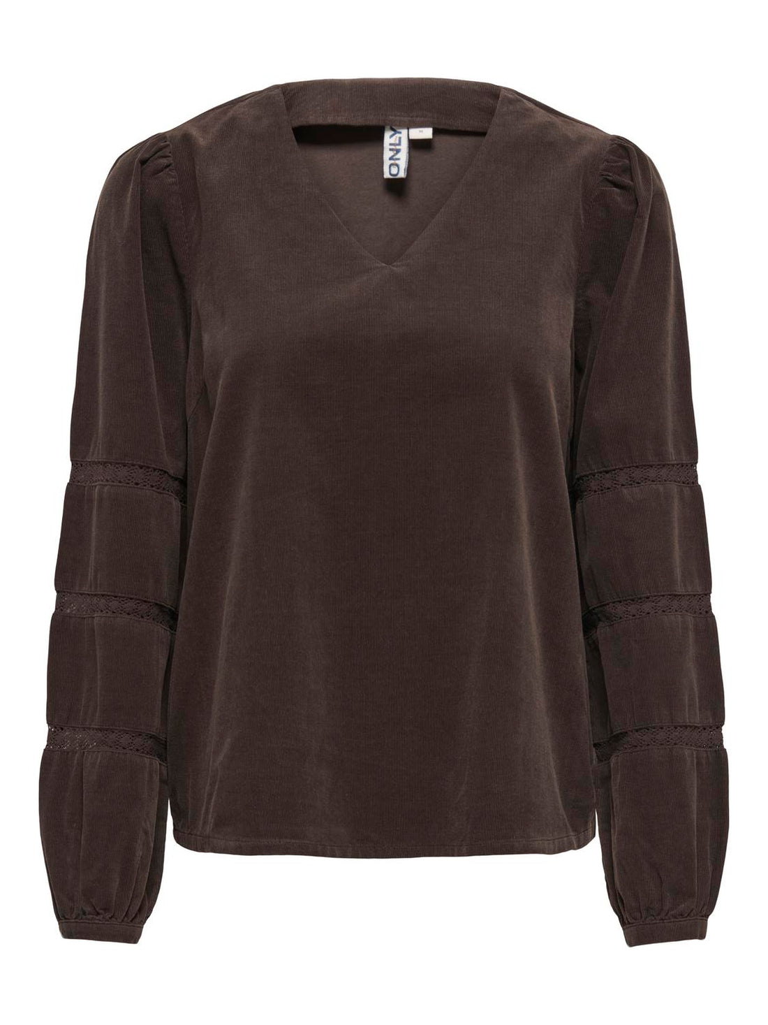 Onlaime L/s Cord Tape Blouse Pnt Ox Mørkebrun