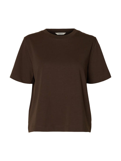 Slwessential Ss Boxy Tee Noos Brun