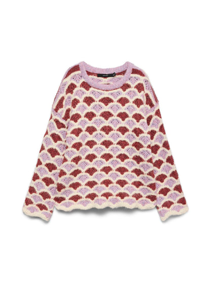 Vmannabelle Ls O-Neck Pullover Boo Lilla