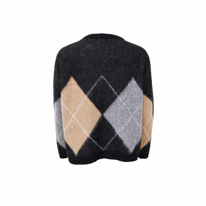 BCBETH ARGYLKE KNIT JUMPER Svart