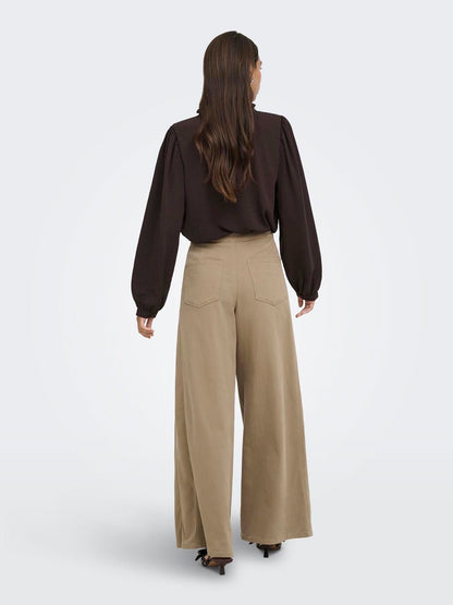 Jdyrachel Life L/s Pintuck Top Wvn Noos Brun
