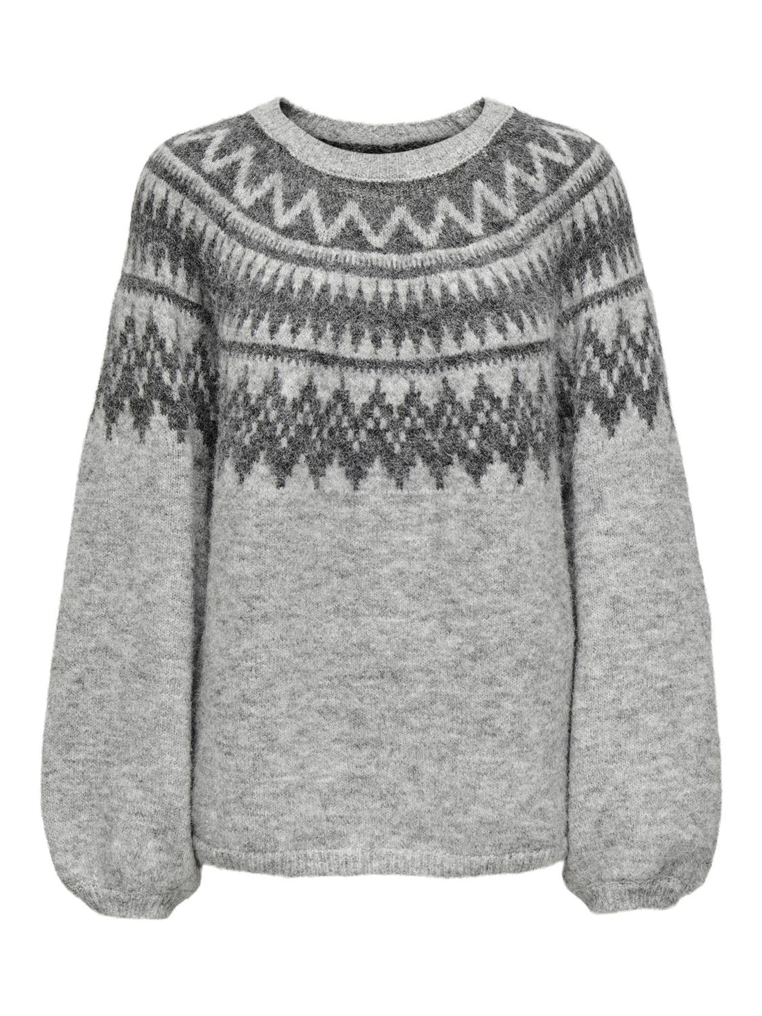 Onlreykja Ls O-Neck Knt Lysegrå