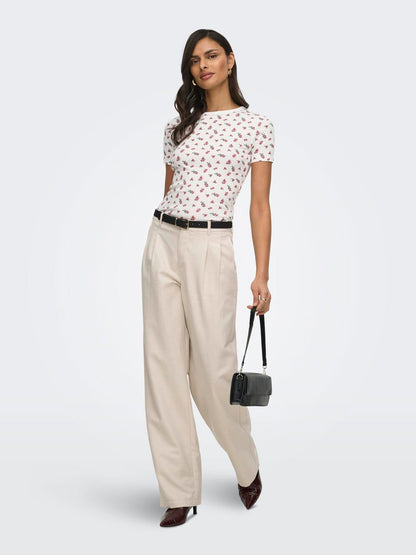 Jdylucky S/s O Neck Top Jrs Noos Hvit