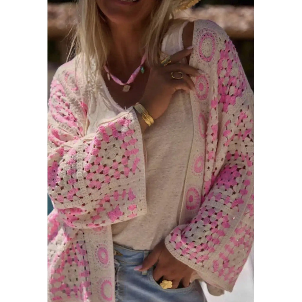 CROTCHED KNITTET JACKET Rosa