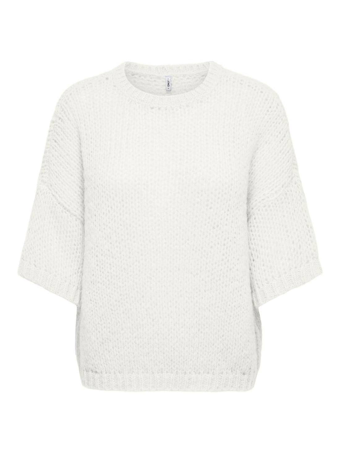 Onlnordic Ss Loose O-Neck Cs Knt Hvit