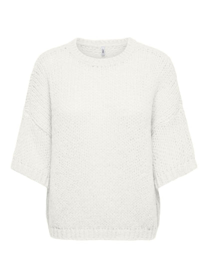 Onlnordic Ss Loose O-Neck Cs Knt Hvit