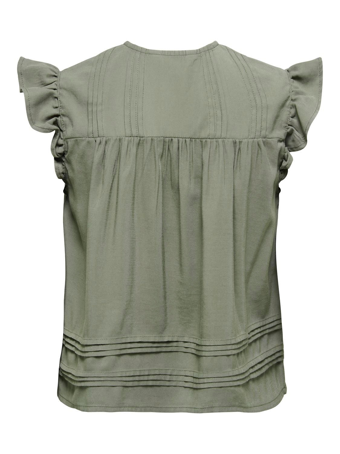 Onlaris Life Sl Tie Neck Top Wvn Cc Grønn