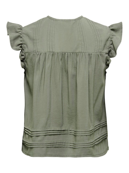 Onlaris Life Sl Tie Neck Top Wvn Cc Grønn