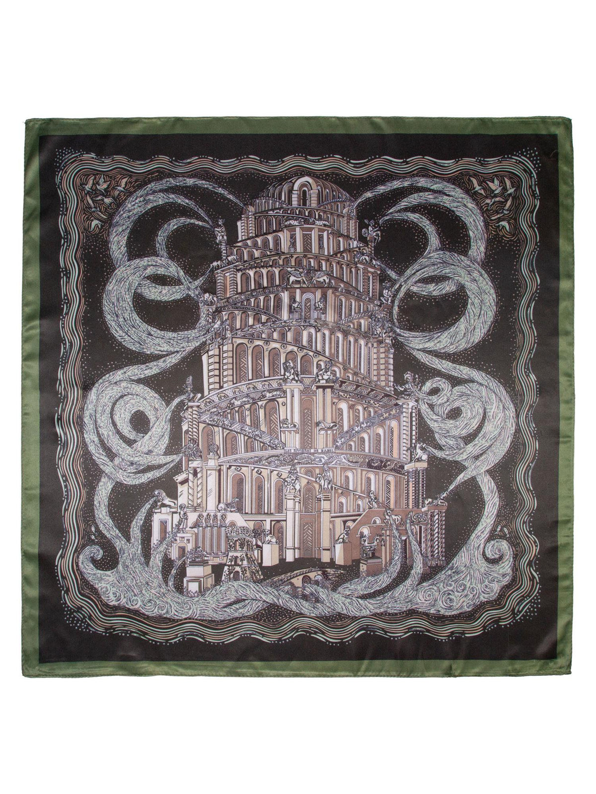 Skjerf M/bygning 70x70 New Grønn