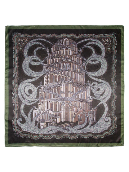 Skjerf M/bygning 70x70 New Grønn