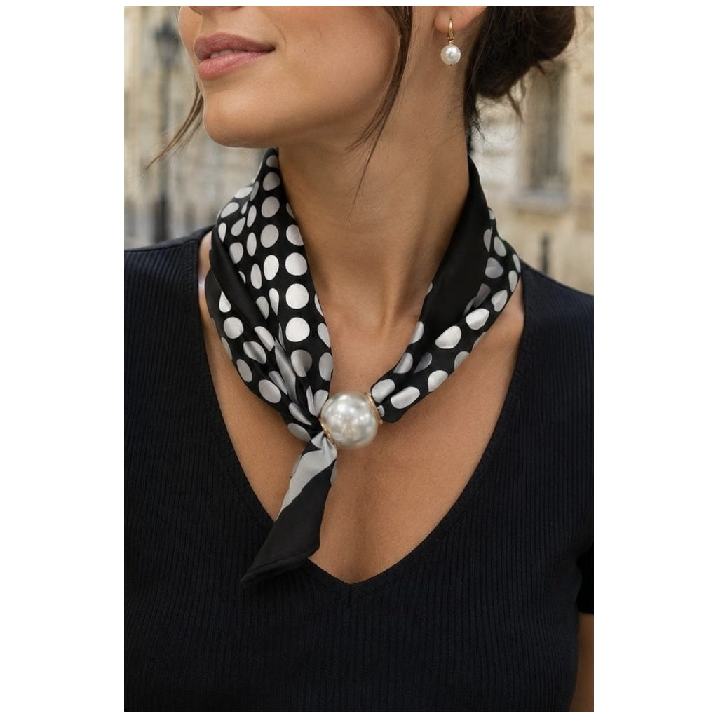 SCARF SMALL DOTS&amp;PEARL Svart