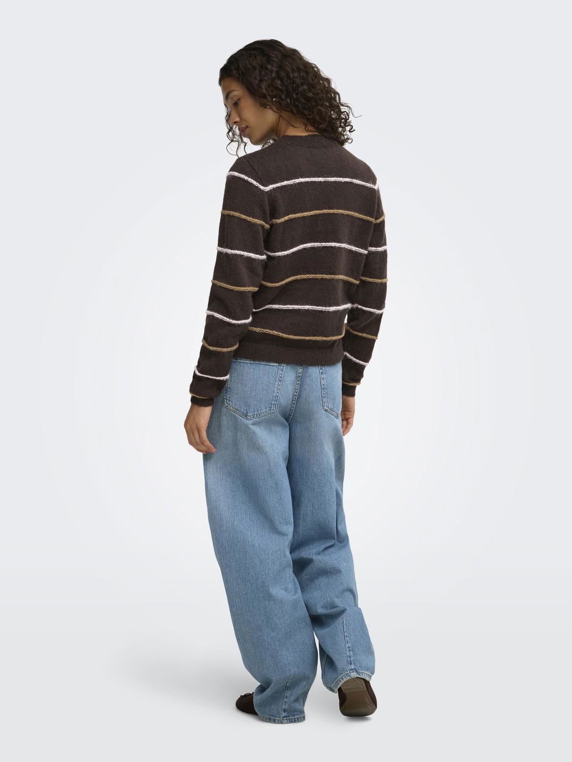 Jdysigrid Life L/s On Struc Pullover Knt Brun