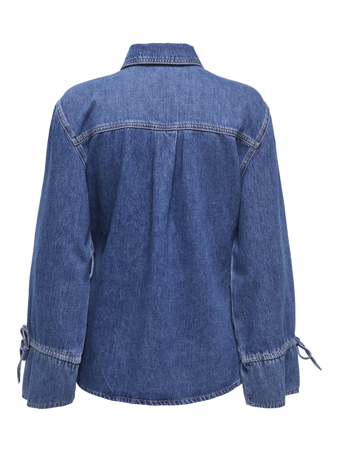 ONLSMILLA LS ASYM TIE SHIRT DNM CS SIK Blå