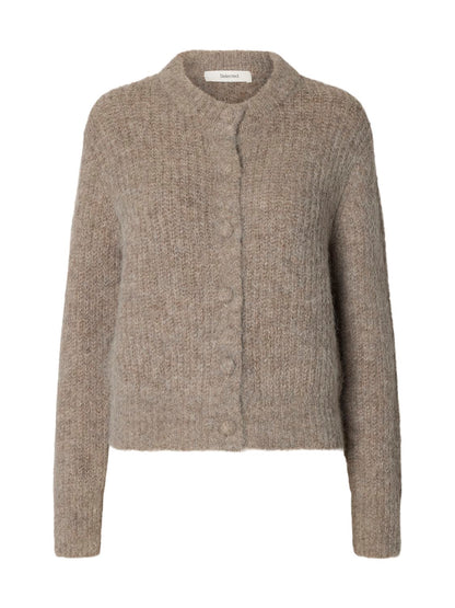 Slwgabriella Ls Button Cardigan Noos Brun
