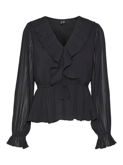 Vmdora L/s Frill Pleat Top Wvn Exp Sort