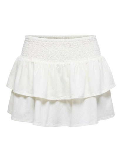Onlgoa Mw Linen Bl Short Skirt Cc Pnt Hvit