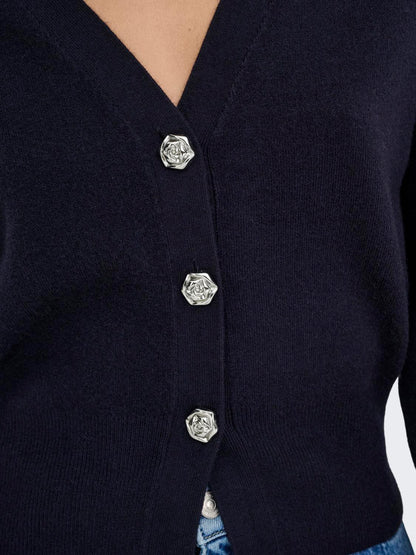 Onlibi Ls Fullneddle Cardigan Cc Knt Blå