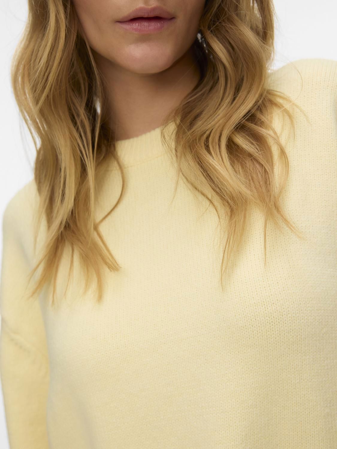 Awlaura Ls Crew Neck Knit Pullover Gul