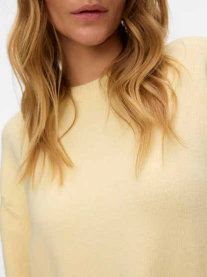 Awlaura Ls Crew Neck Knit Pullover Gul