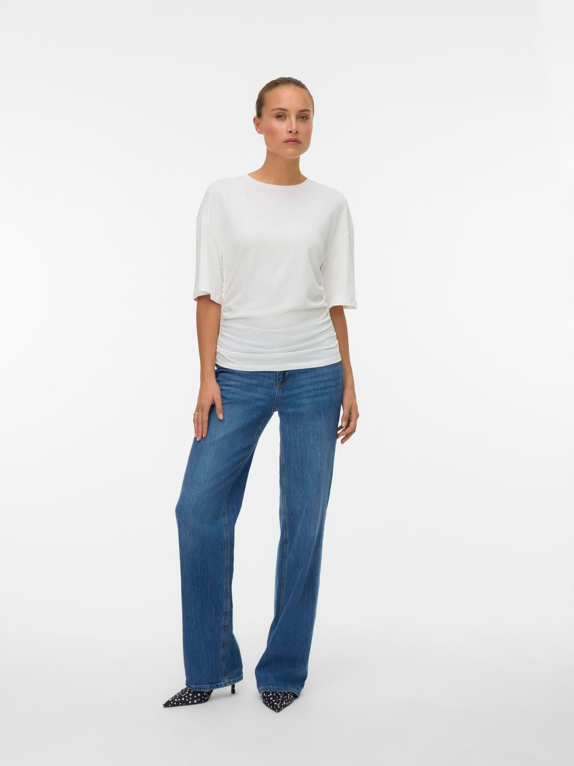 Awnavaro 2/4 O-Neck Top Noos Hvit