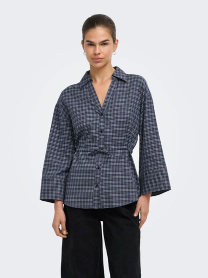 Jdyrikka 7/8 Tunnel Shirt Wvn Blå