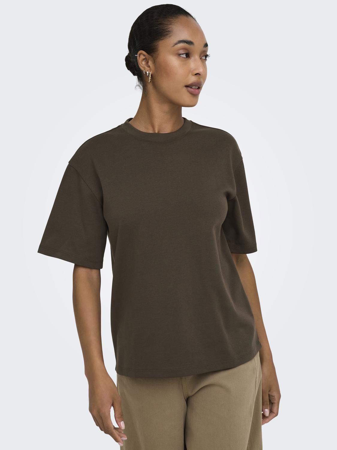 Onlsuperior Ss Oneck Loosetop Jrs Noos Brun