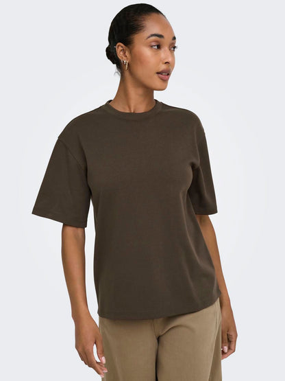 Onlsuperior Ss Oneck Loosetop Jrs Noos Brun