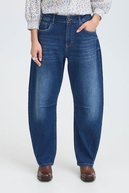 Pzanni Hw Jeans Barrel Leg Blå