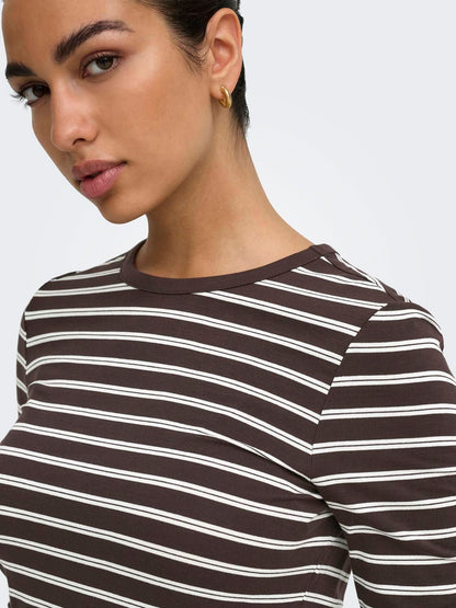 Onlnina L/s Aop Top Jrs Brun