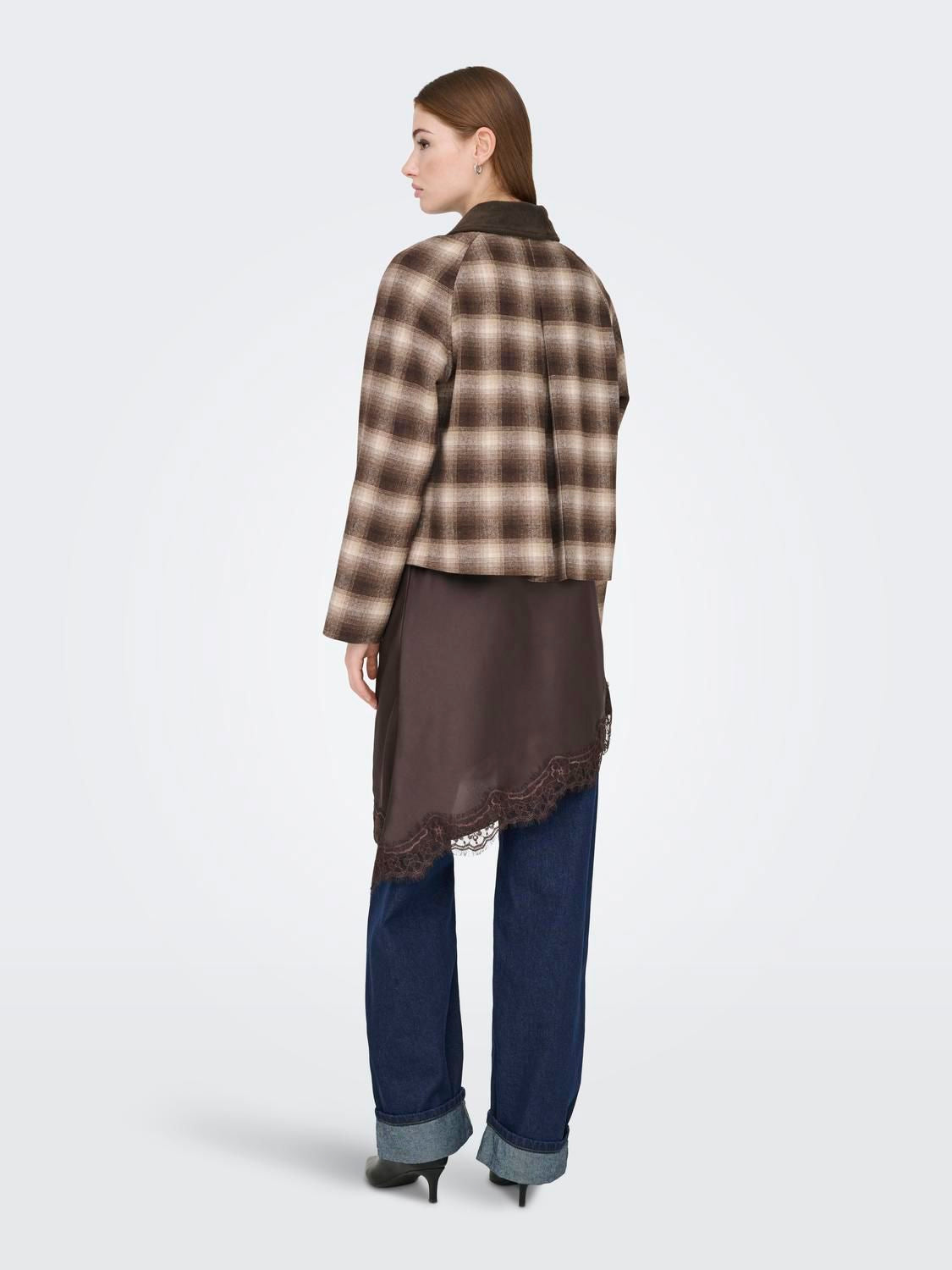Onlkine Checked Cord Jacket Cc Otw Grå