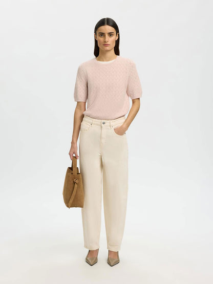 Slfhelen 2/4 Knit O-Neck Rosa