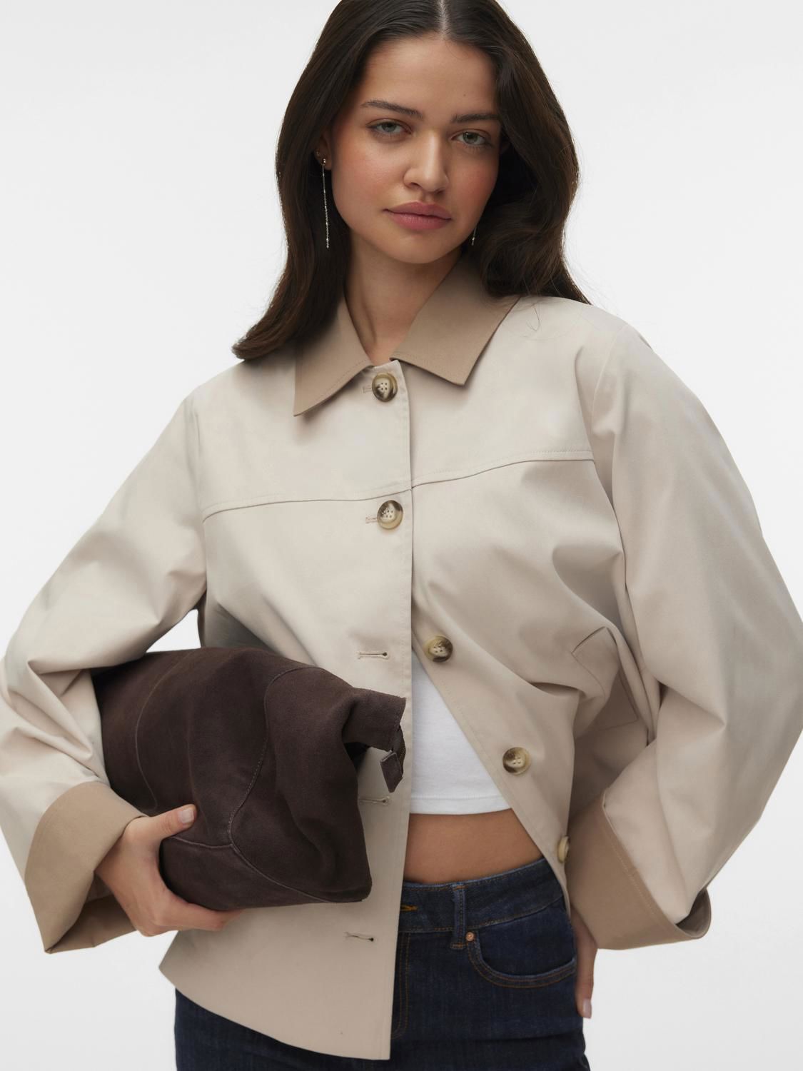 Vmchelseapoppy Short Jacket Noos Lys Beige