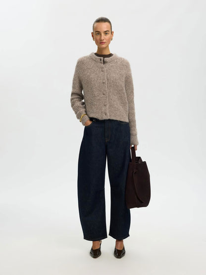Slwgabriella Ls Button Cardigan Noos Brun