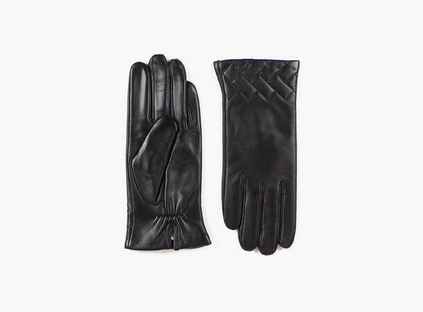 MANZINI Mina Leather Gloves Svart