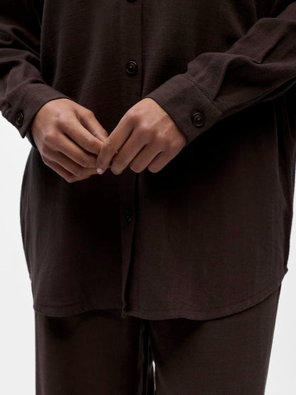 Objsanne L/s Shirt Noos Brun