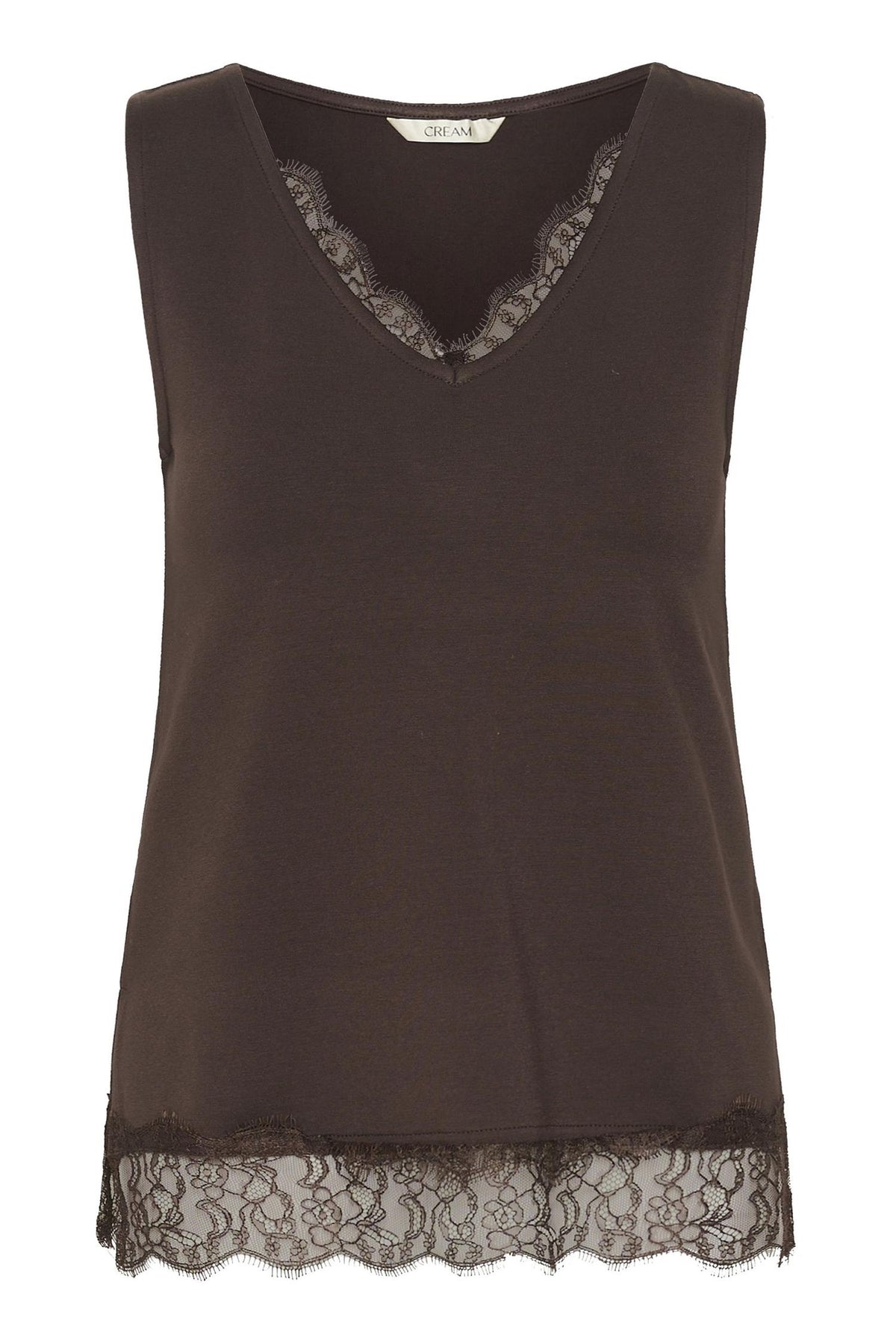Cralvaia Jersey Lace Top Brun