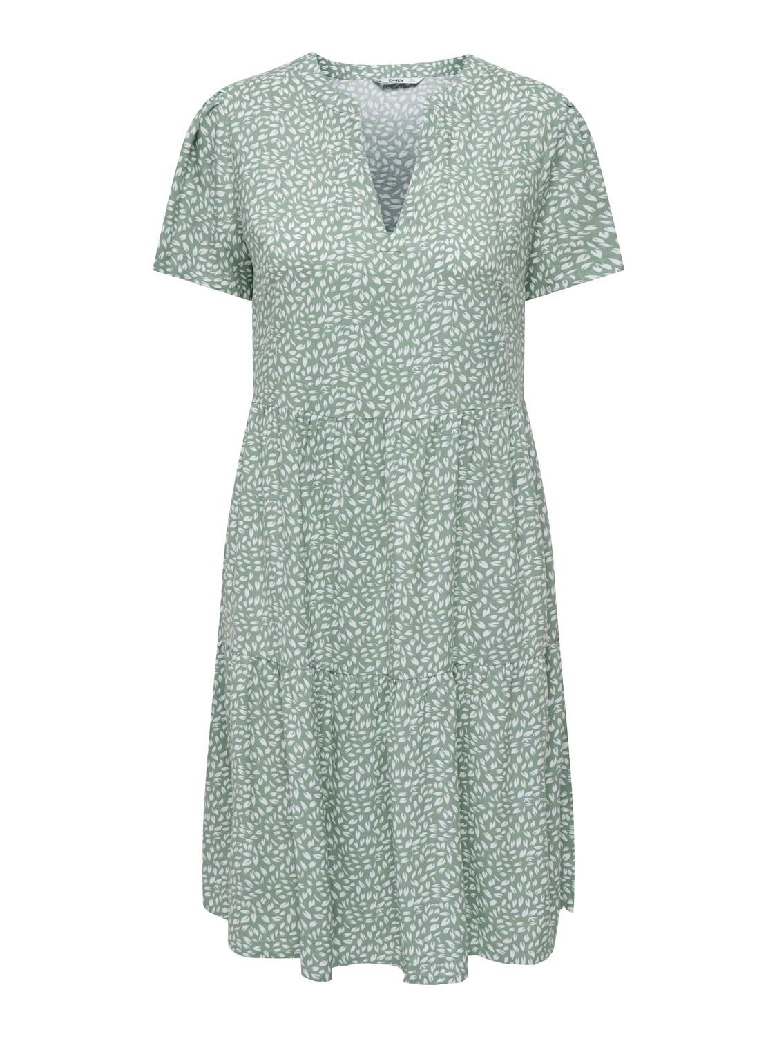 Onlzally S/s Thea Dress Noos Wvn Grønn