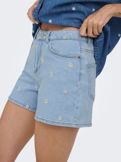 Onljosephine Hw Daisy Dnm Shorts Azgnoos Blå