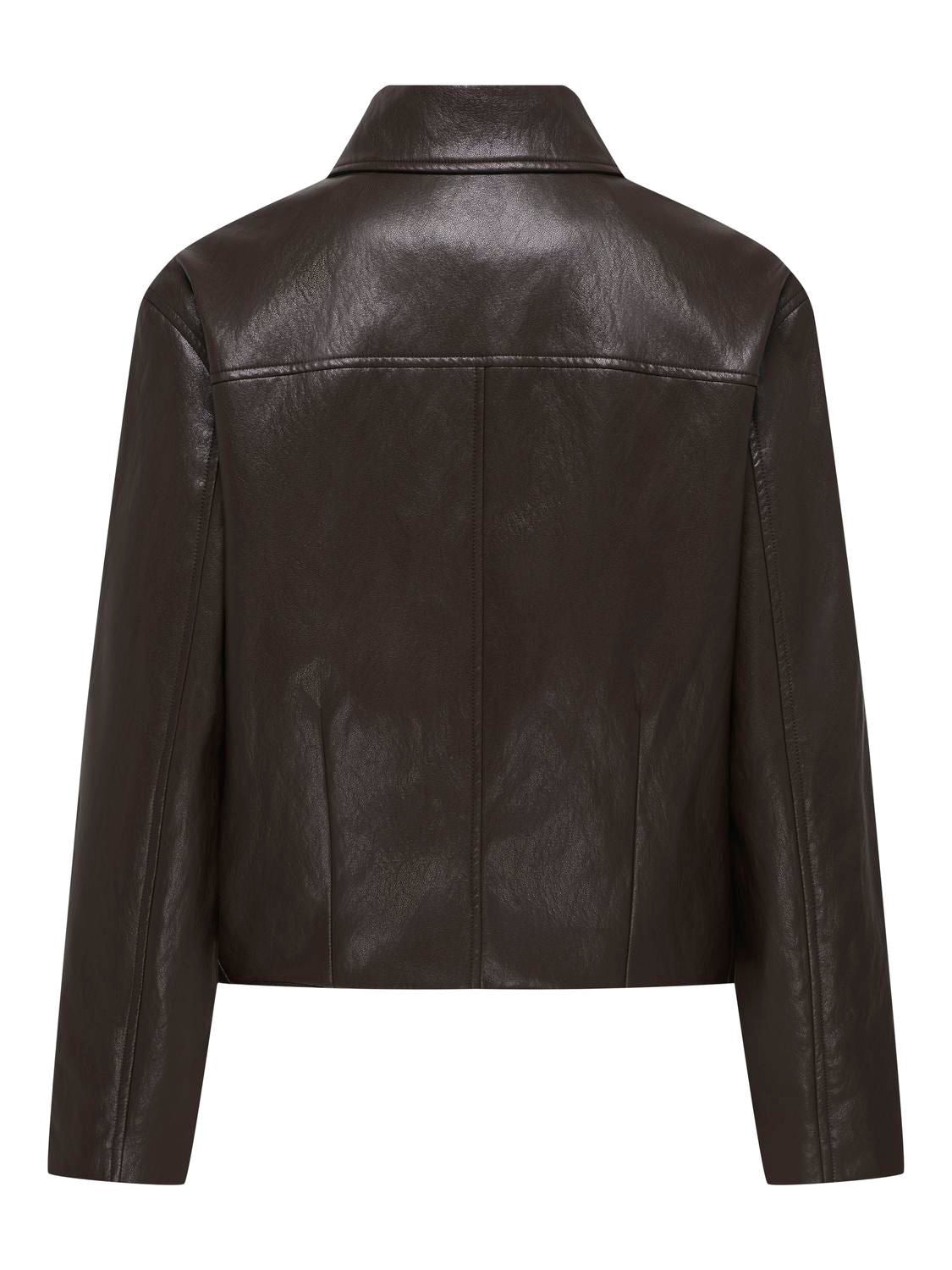 Jdyaurora Faux Leather Jacket Otw Sgo Brun