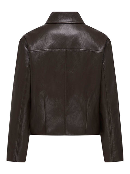Jdyaurora Faux Leather Jacket Otw Sgo Brun