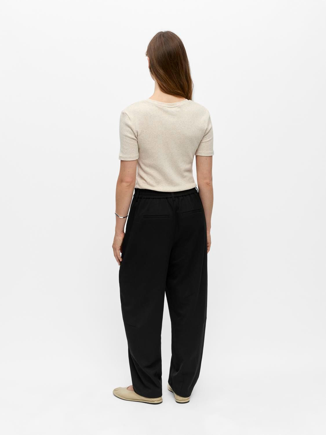 Objlisa Hw Ankle Barrel Pant Noos Sort