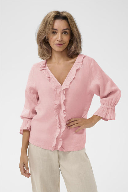 Crbellis Frill Blouse Rosa