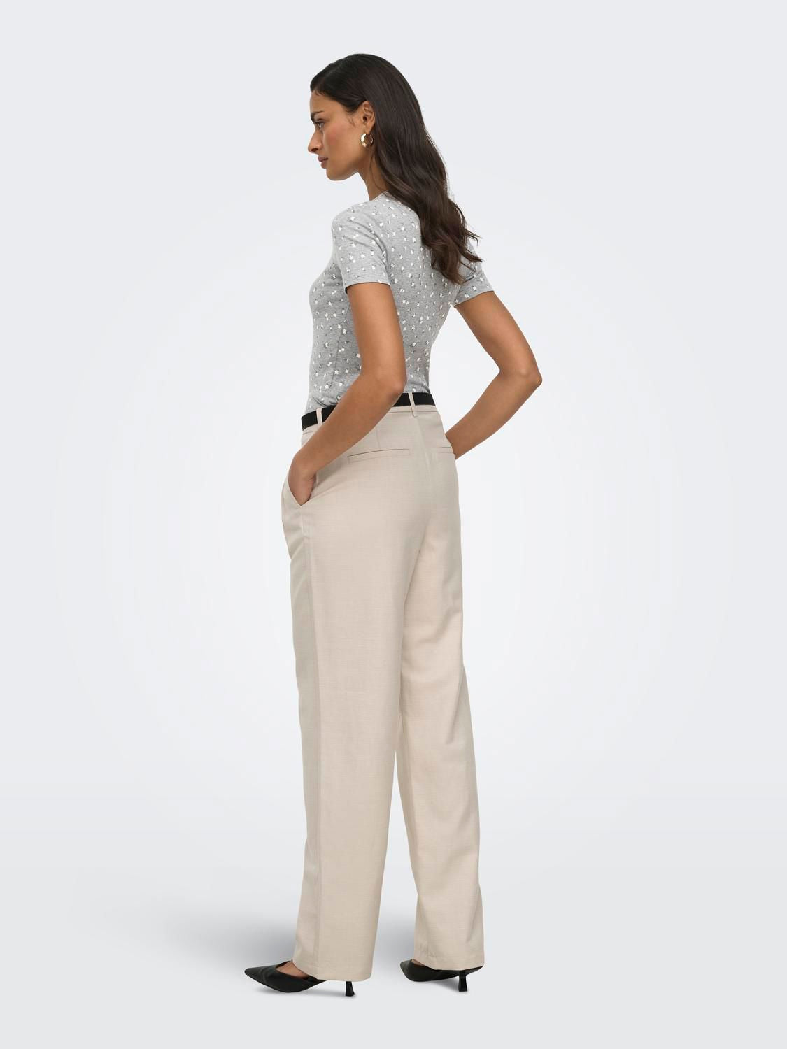 Jdylucky S/s O Neck Top Jrs Noos Grå