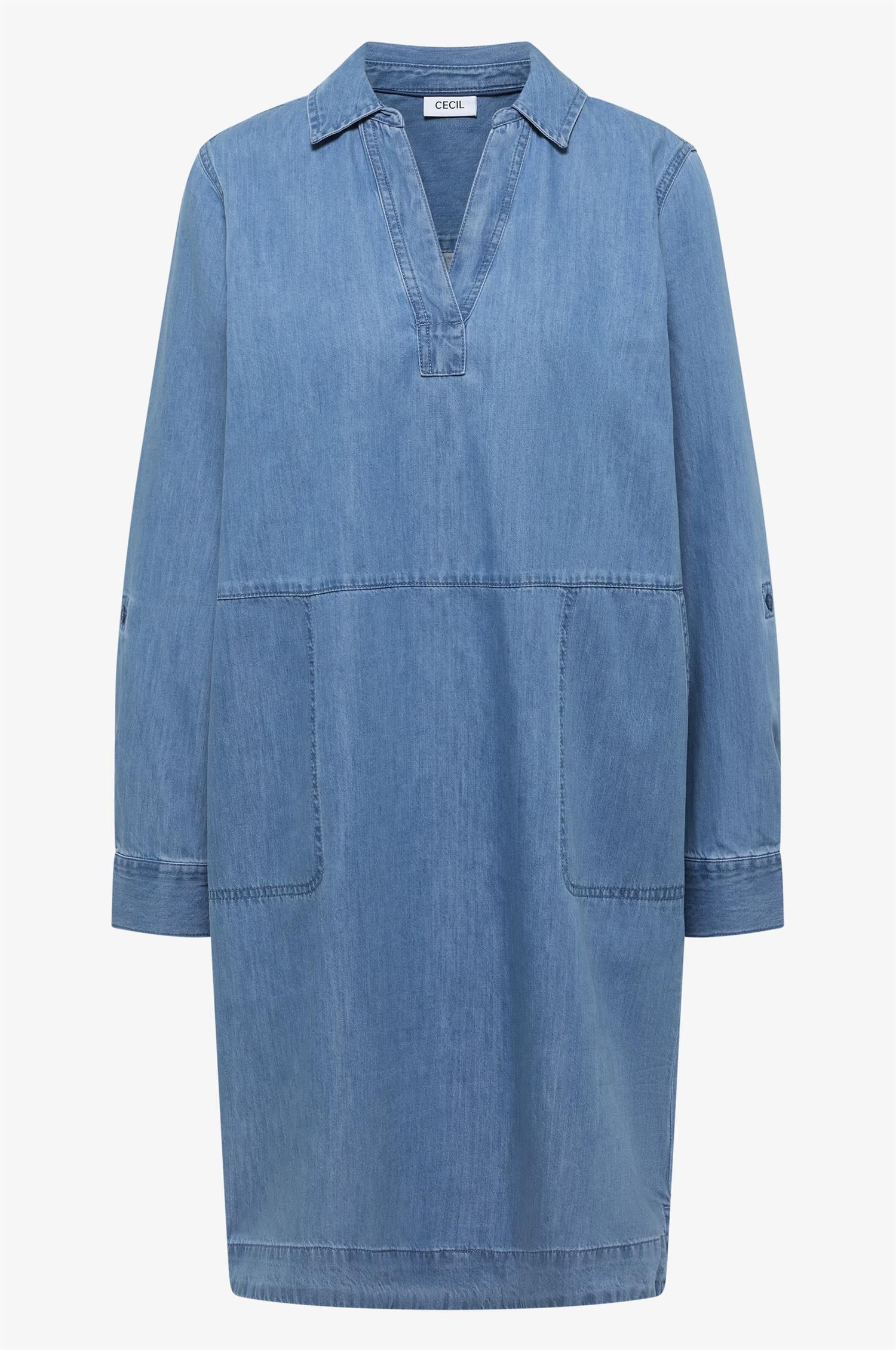 Soft denimlook dress Medium Blue Denim