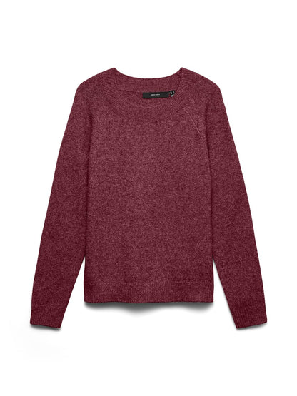 Vmdoffy Ls O-Neck Blouse Ga Noos Burgunder